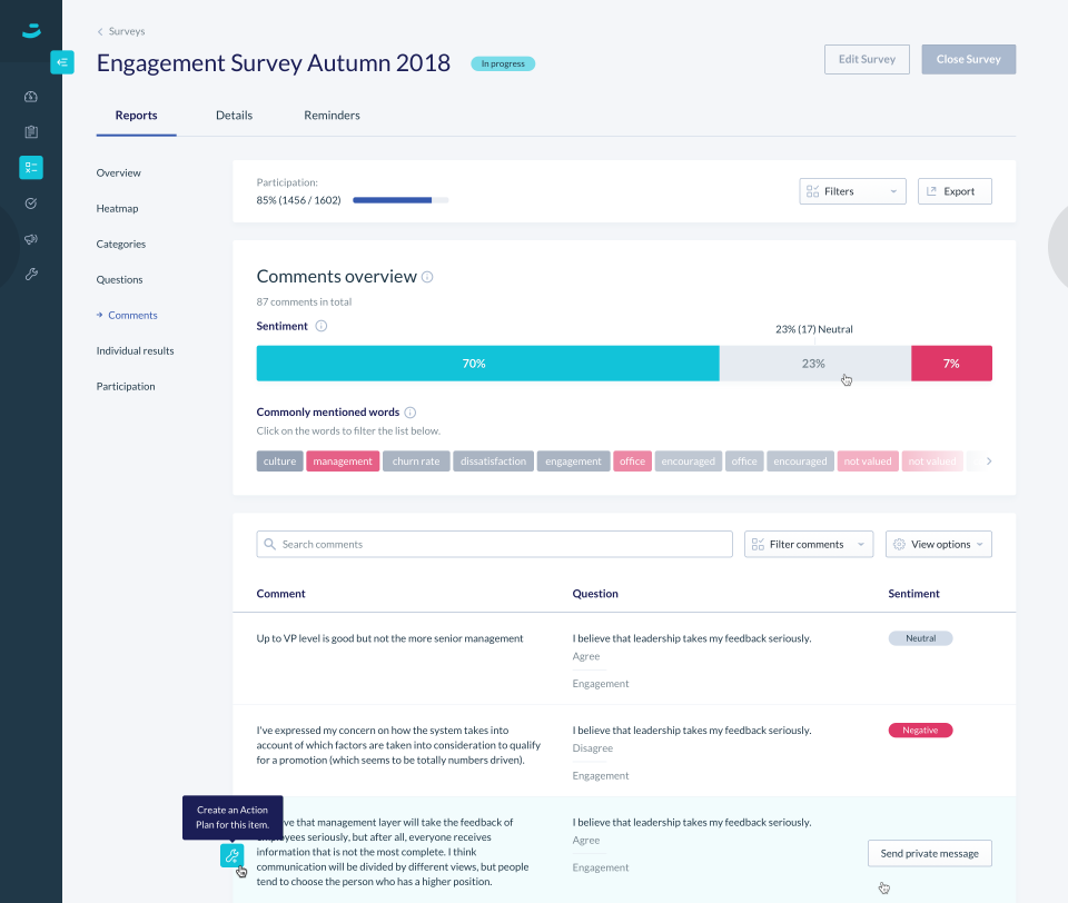 screenshot of Betterworks Engage